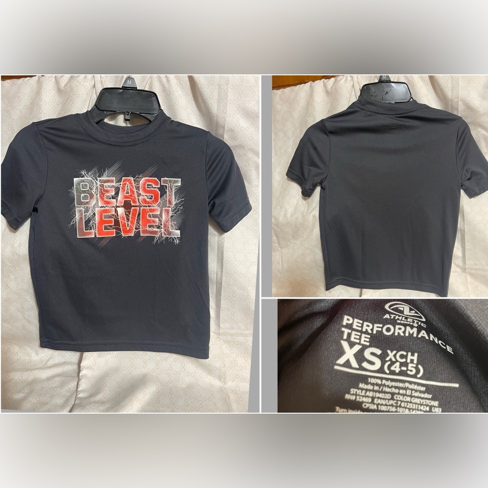 3- Athletic Performance Tee - Boys Size 4-5 T-shirts-$5.00 each /all for $13.00